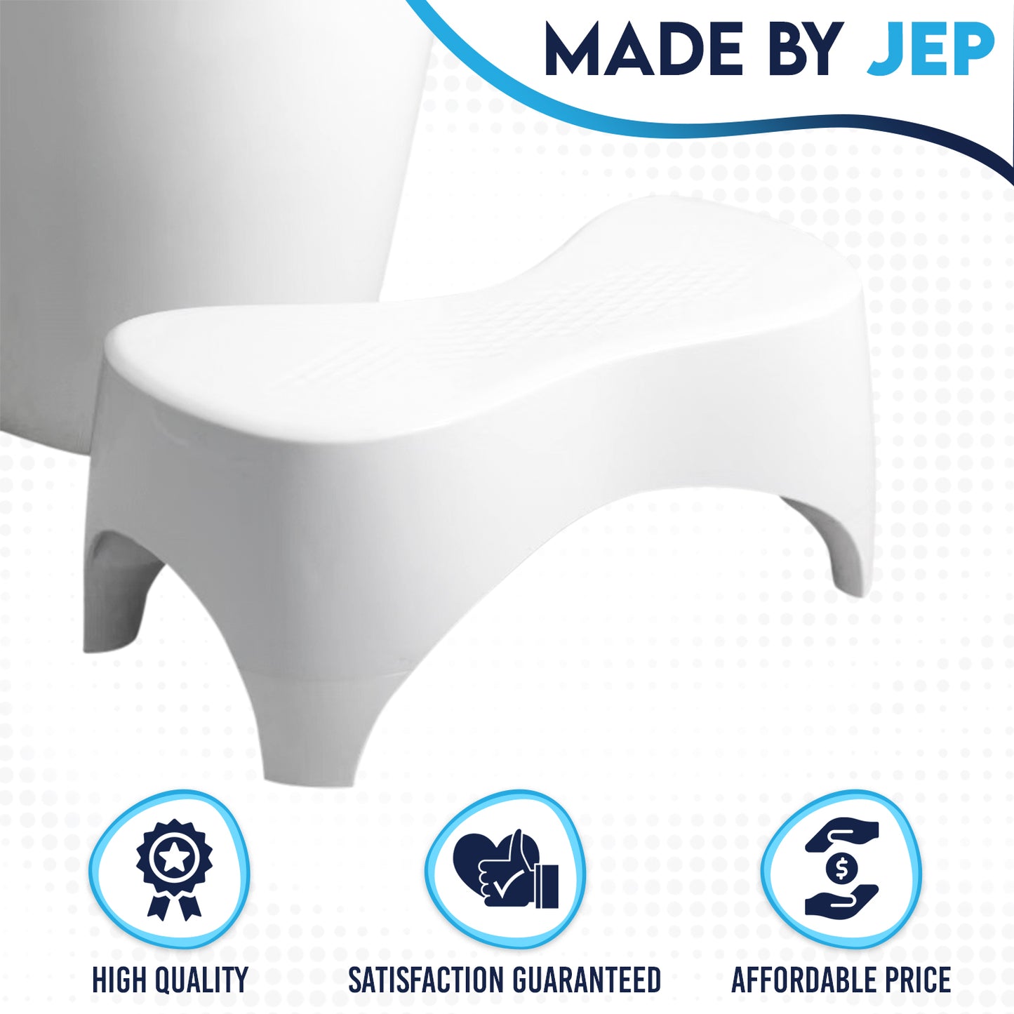 JEP 303- Toilet Stool & Potty Squatty Stool for Adults- Adjustable Poop Stool for Bathroom