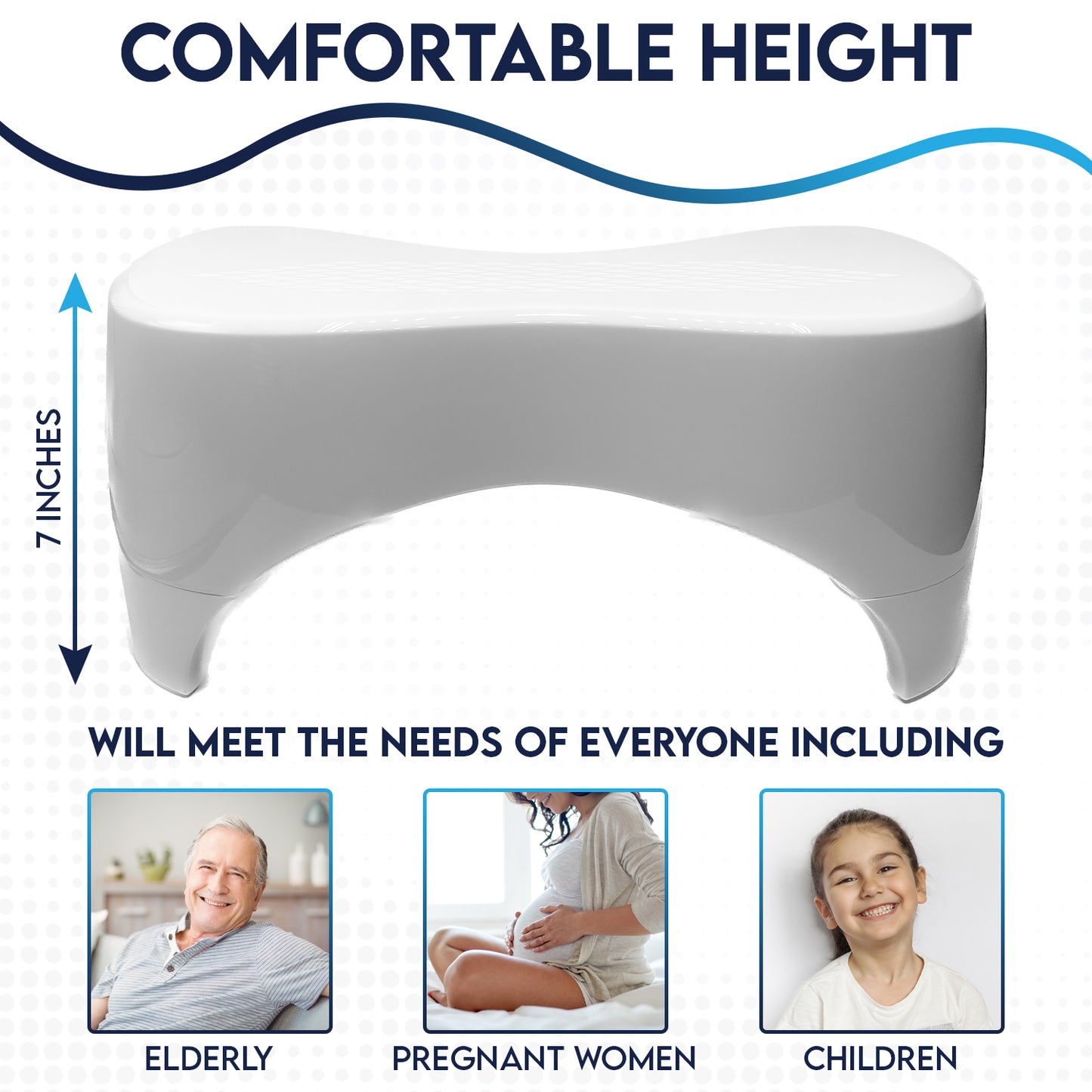 JEP 303- Toilet Stool & Potty Squatty Stool for Adults- Adjustable Poop Stool for Bathroom